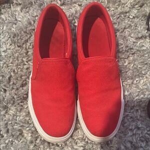 Nike Red Canvas Slip-On Shoes